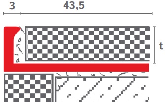 Profil schodowy KL bez otworów płytki schemat